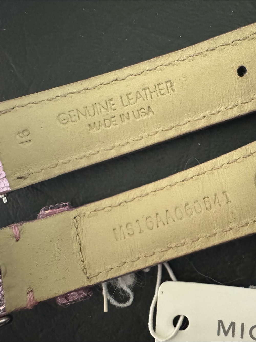 New Michele Metallic Leather 16mm band - Picture 2 of 4